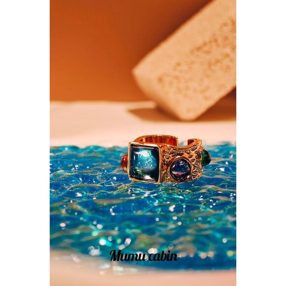 Women Dainty Statement Soar Ring Big Freshwater Pearl Hypoallergenic Look Luxury - Picture 3 of 5